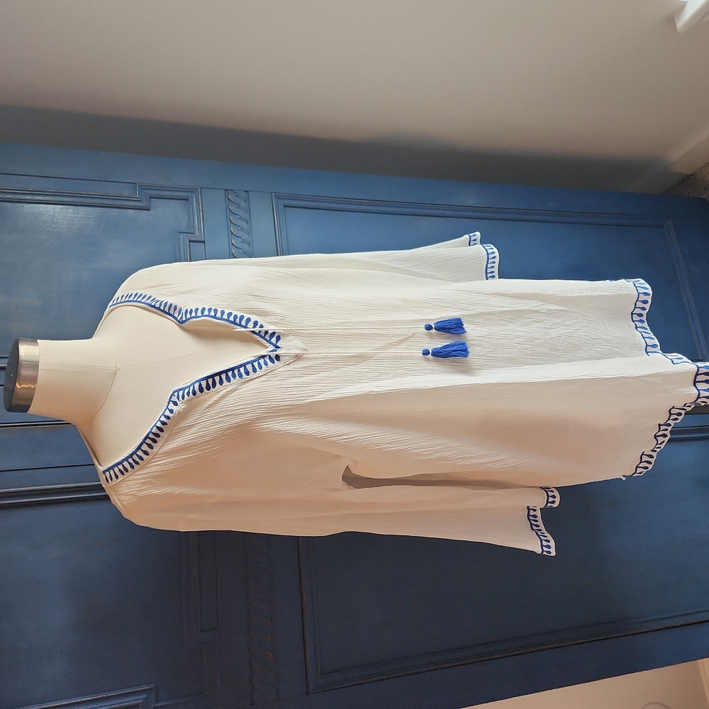JCrew Pom Pom Embroidered Tunic in XXL